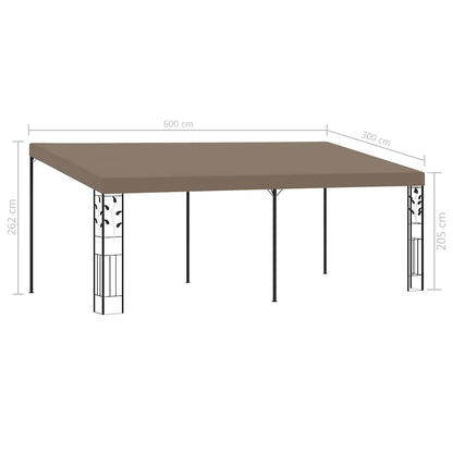 312267 vidaXL Wall-mounted Gazebo 6x3x2,5 m Taupe 6