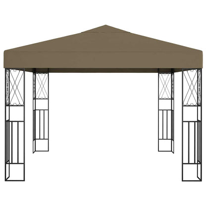 vidaXL Gazebo 3x3 m Taupe Fabric 2