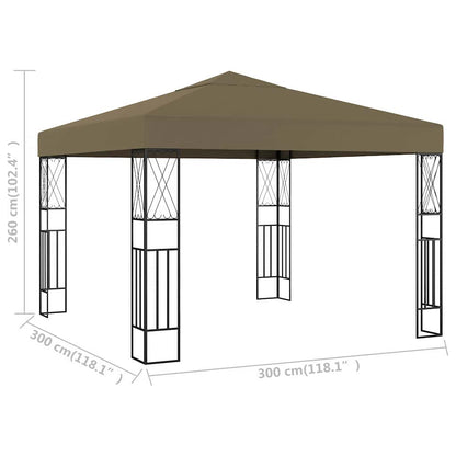 vidaXL Gazebo 3x3 m Taupe Fabric 5