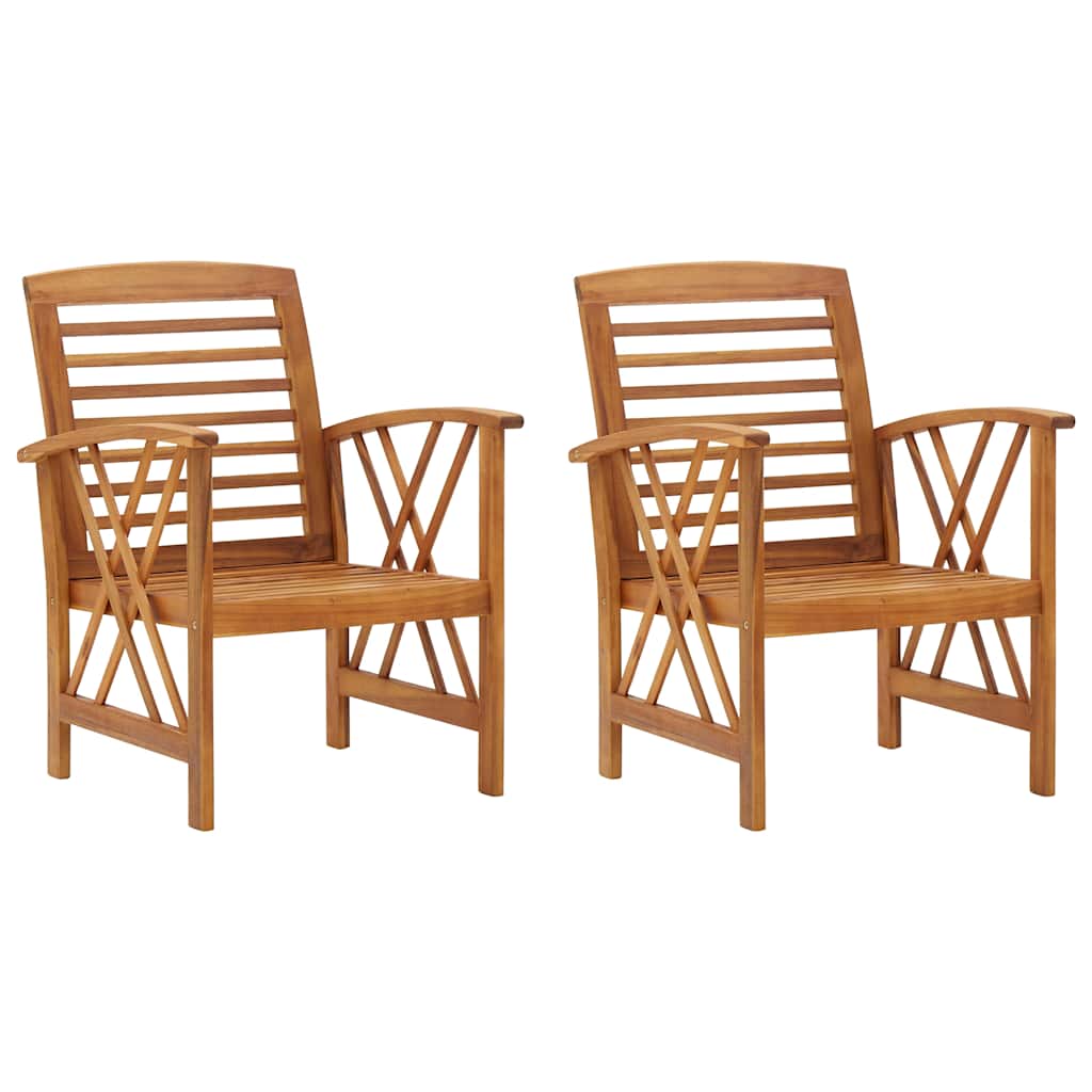 102x50x43 cm Solid Acacia Wood 2x single chair