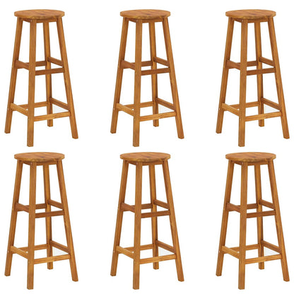 vidaXL Bar Stools 6 pcs Solid Acacia Wood 2