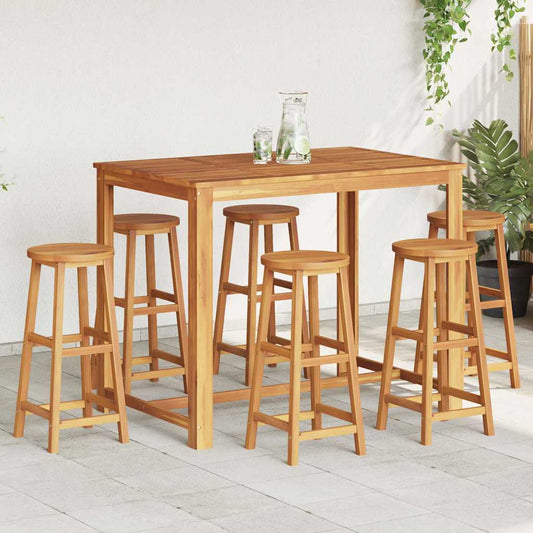 Bar Stools Solid Acacia Wood 6