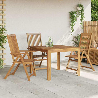 vidaXL Reclining Garden Chairs Natural Solid Acacia Wood 3 pcs