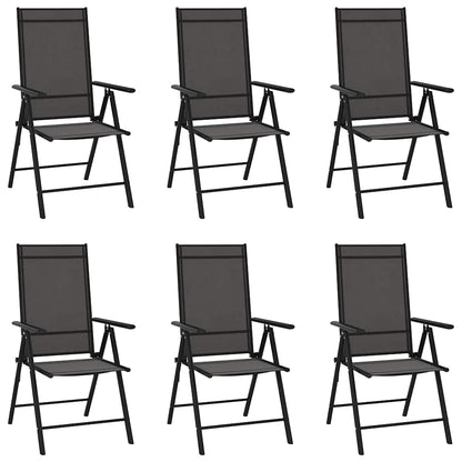 vidaXL Folding Chairs 6 pcs Textilene Black 1