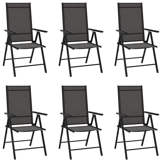 Folding Chairs 6 pcs Textilene Black