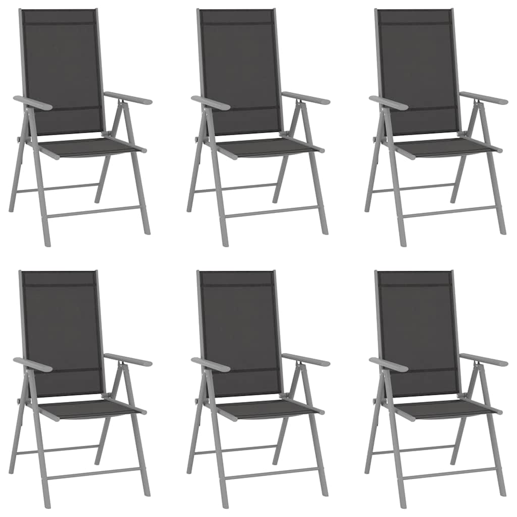 vidaXL Folding Chairs 6 pcs Textilene Black 1