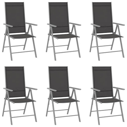 vidaXL Folding Chairs 6 pcs Textilene Black 1