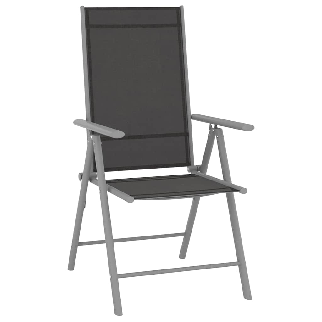 vidaXL Folding Chairs 6 pcs Textilene Black 2