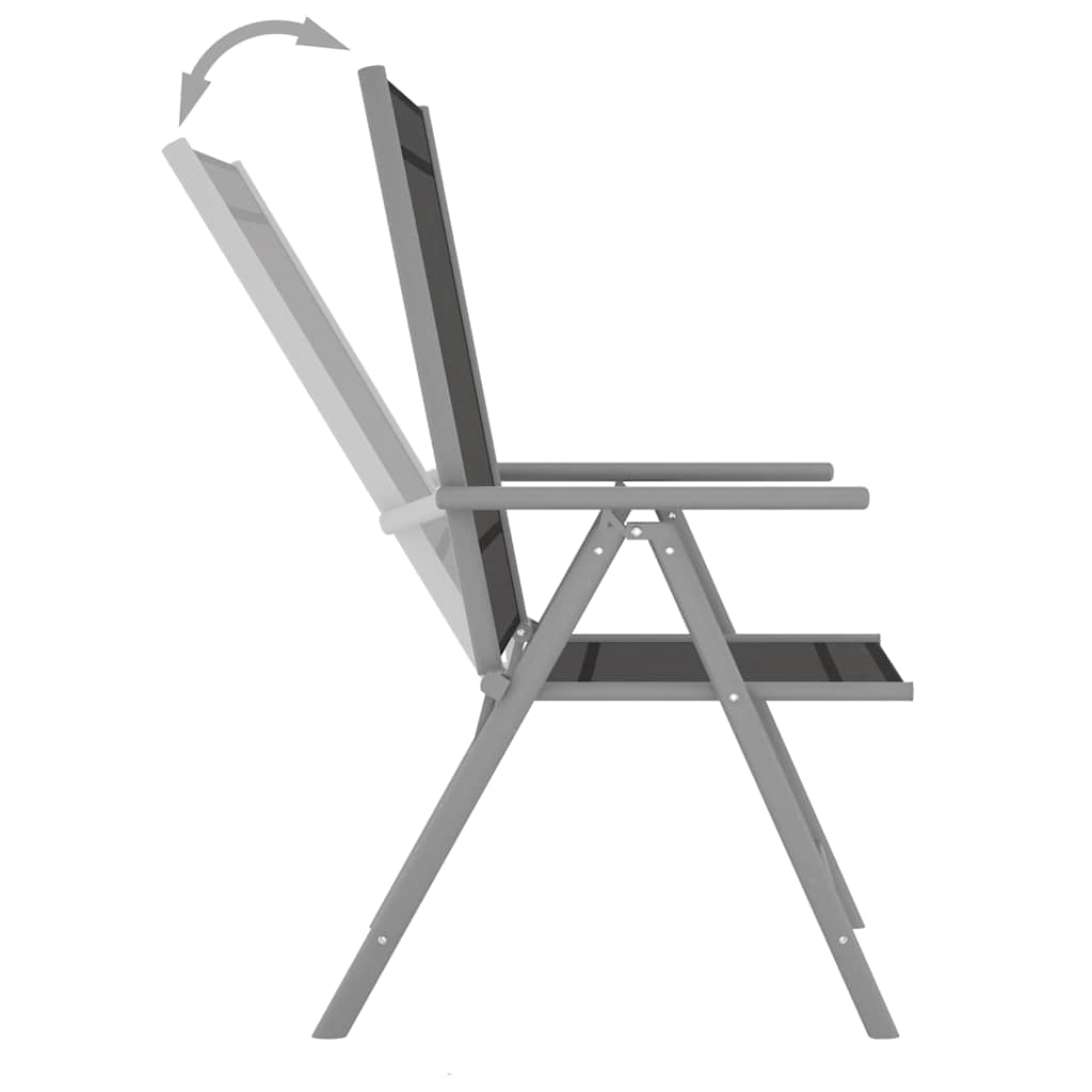 vidaXL Folding Chairs 6 pcs Textilene Black 6