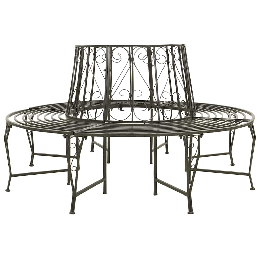 vidaXL Garden Tree Bench 160 cm Steel 1