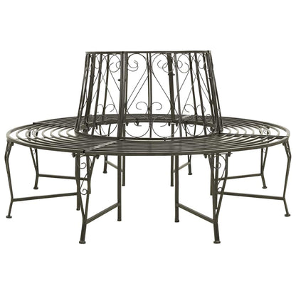 vidaXL Garden Tree Bench 160 cm Steel 1