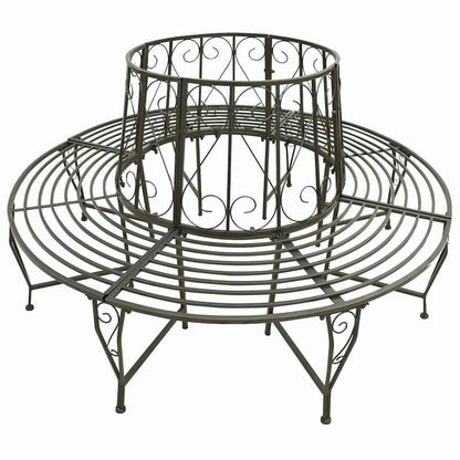 vidaXL Garden Tree Bench 160 cm Steel 2