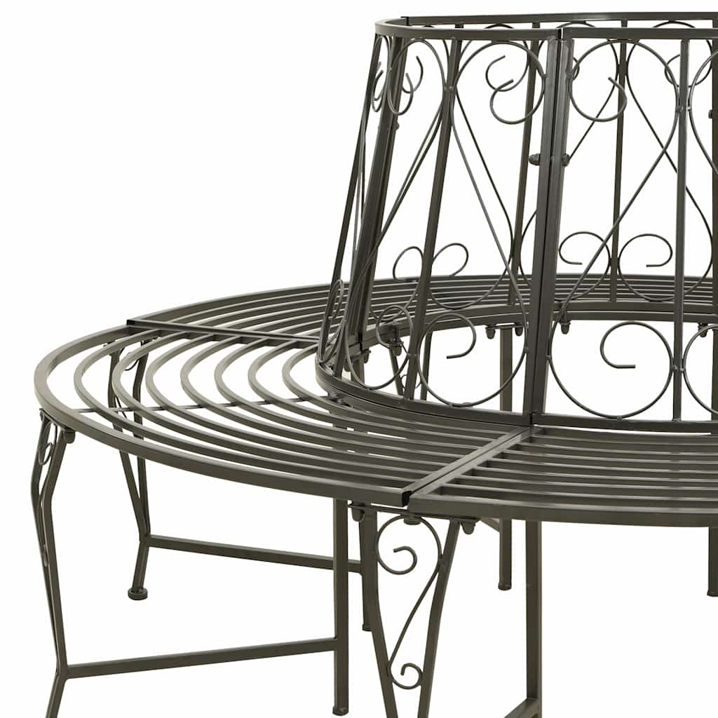 vidaXL Garden Tree Bench 160 cm Steel 4