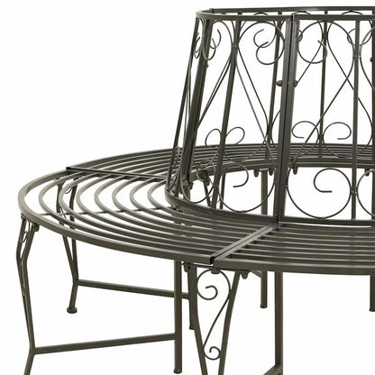vidaXL Garden Tree Bench 160 cm Steel 4