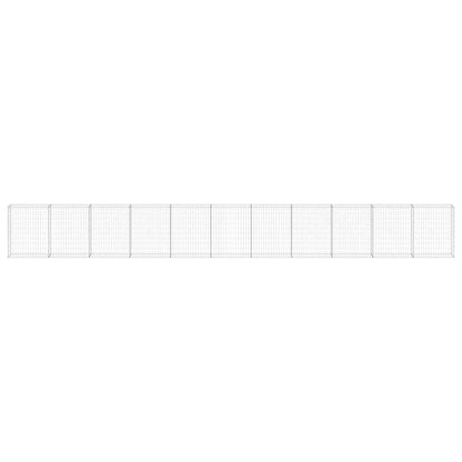 147817 vidaXL Gabion Wall with Covers Galvanised Steel 900x30x100 cm 4