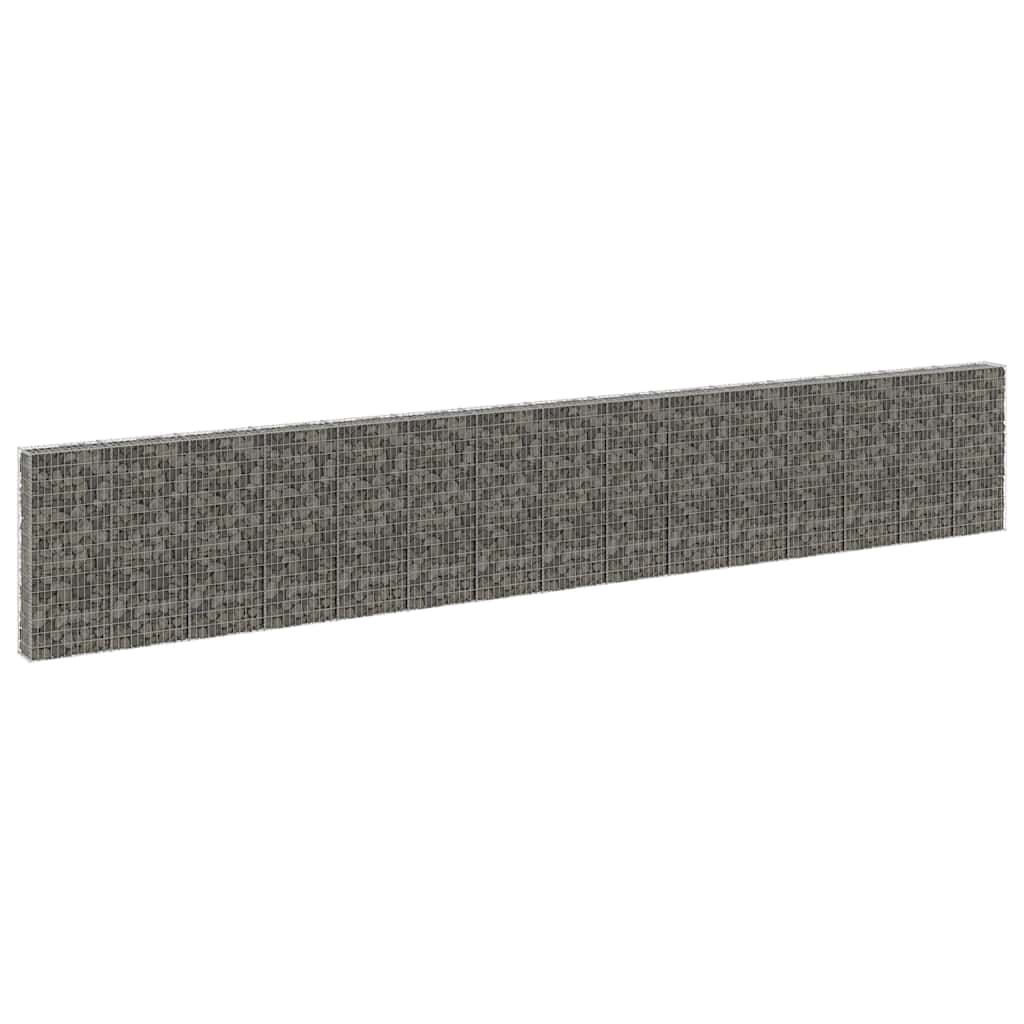 Gabion Wall with Covers Galvanised Steel 900 cm 150 cm 30 cm