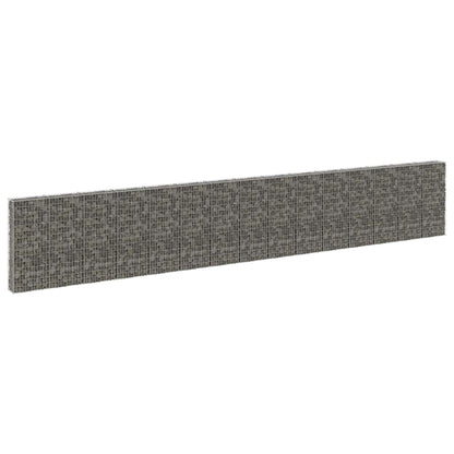 Gabion Wall with Covers Galvanised Steel 900 cm 150 cm 30 cm
