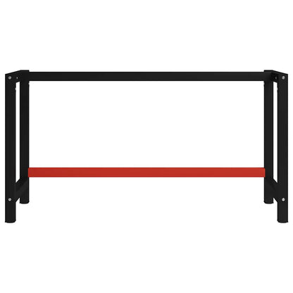 Work Bench Frame Metal Black and Red 150 cm 57 cm