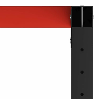 Work Bench Frame Metal Black and Red 150 cm 57 cm