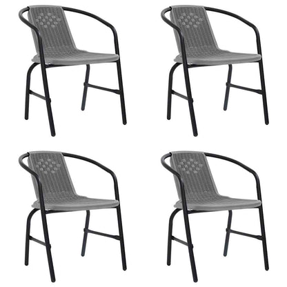 vidaXL Garden Chairs 4 pcs Plastic Rattan and Steel 110 kg 1