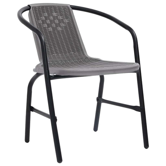 vidaXL Garden Chairs 4 pcs Plastic Rattan and Steel 110 kg 2
