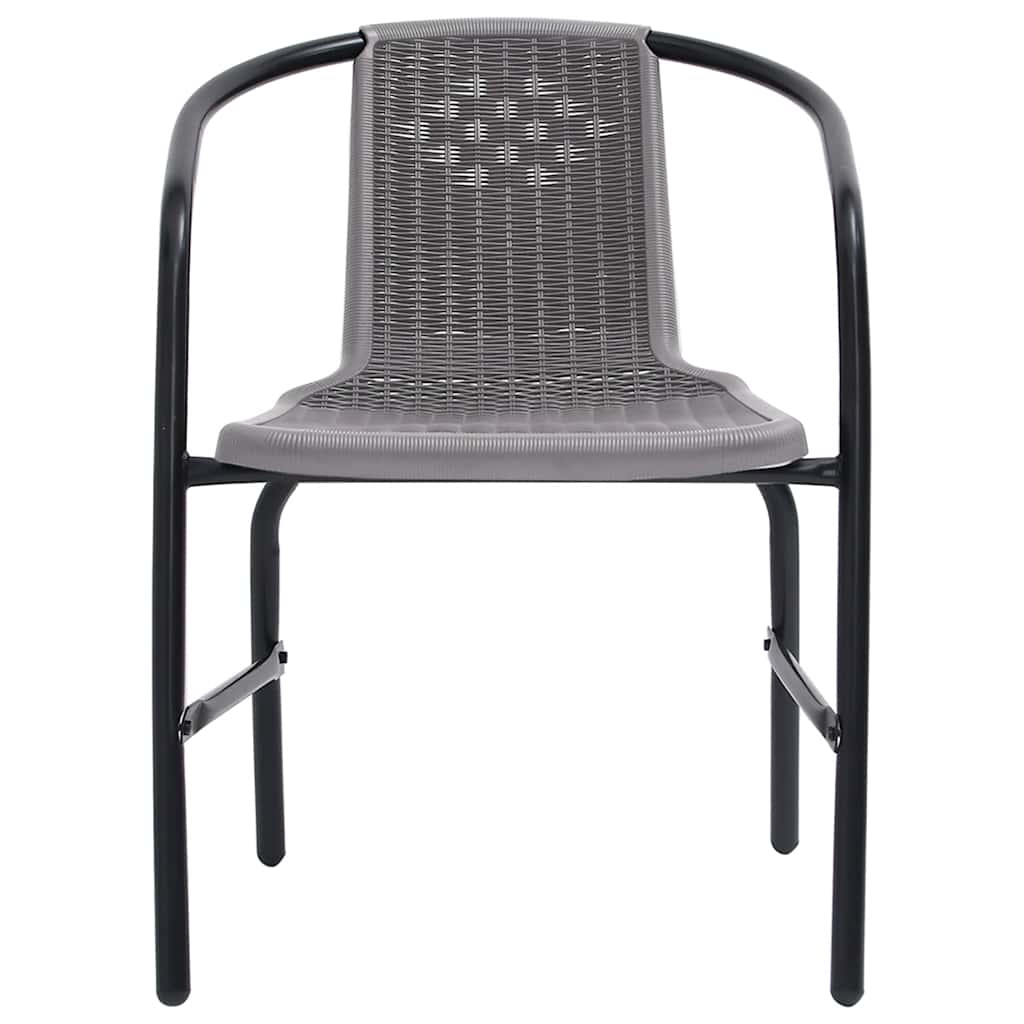 vidaXL Garden Chairs 4 pcs Plastic Rattan and Steel 110 kg 3