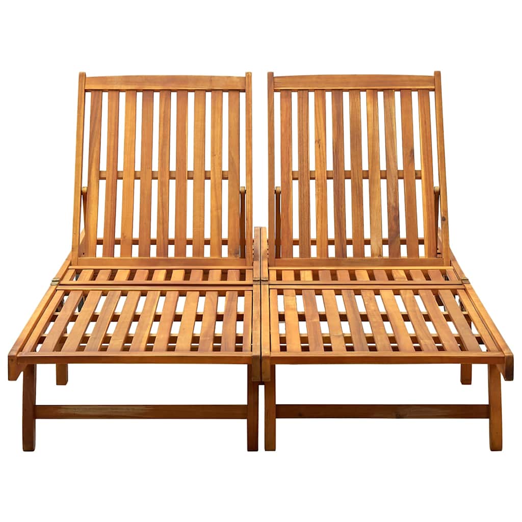 311873 vidaXL 2-Person Sun Lounger Solid Acacia Wood 2