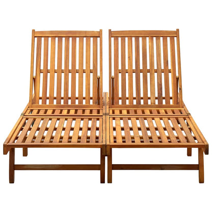 311873 vidaXL 2-Person Sun Lounger Solid Acacia Wood 2