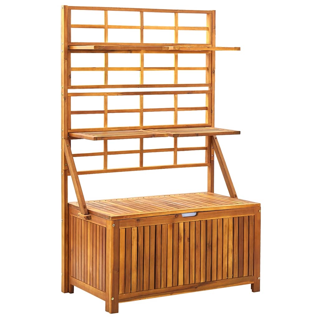 vidaXL Storage Box with Trellis 99x55x160 cm Solid Acacia Wood 2