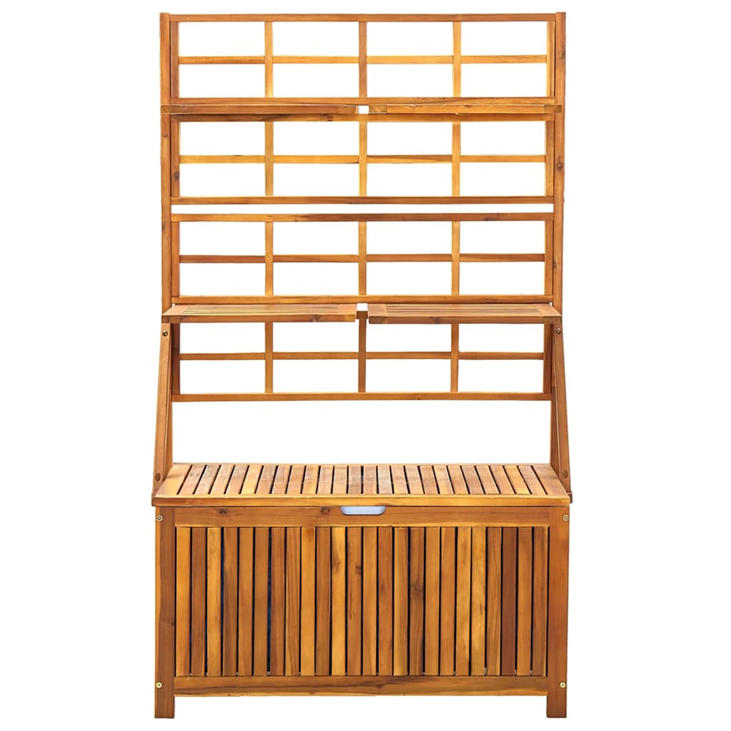 vidaXL Storage Box with Trellis 99x55x160 cm Solid Acacia Wood 3