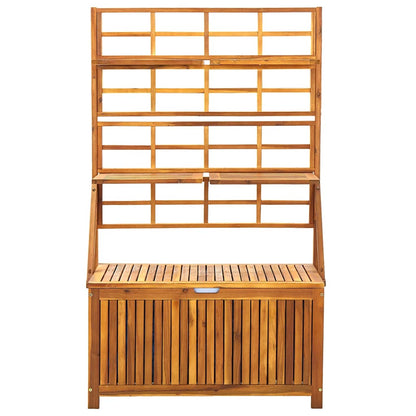 vidaXL Storage Box with Trellis 99x55x160 cm Solid Acacia Wood 3