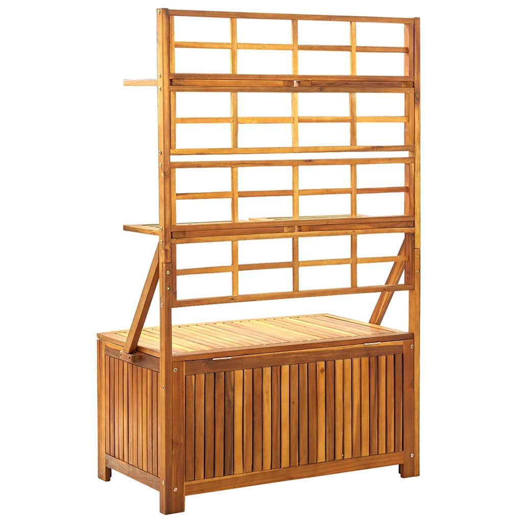 vidaXL Storage Box with Trellis 99x55x160 cm Solid Acacia Wood 5