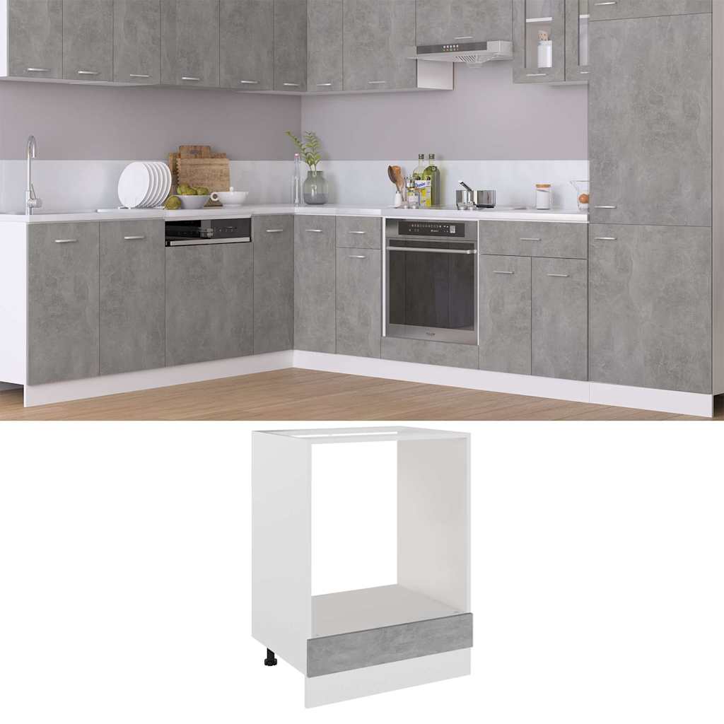 Microwave Cabinet "Lyon" 60x57x207 cm Concrete Grey 1x oven cabinet 60 cm