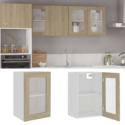 Hanging Glass Cabinet "Lyon" 40x31x60 cm Sonoma Oak 1x hanging glass cabinet (1 door) 40 cm wide 60 cm high