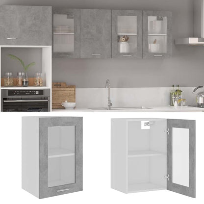 Hanging Cabinet 20 x 29.5 x 100 cm Concrete Grey 1x hanging glass cabinet (1 door) 40 cm wide 60 cm high