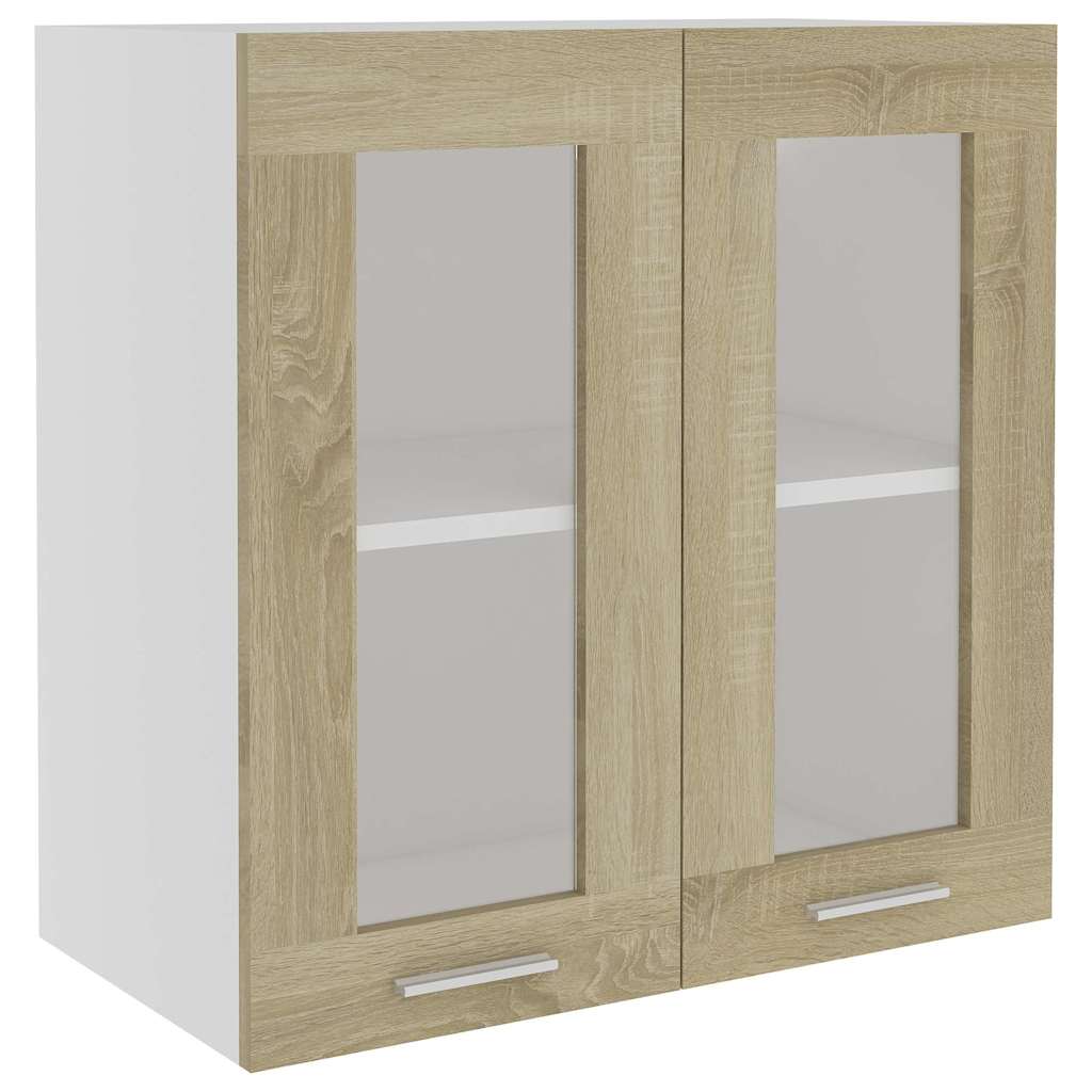 Hanging Glass Cabinet "Lyon" 40x31x60 cm Sonoma Oak 1x hanging glass cabinet (2 doors) 60 cm wide 60 cm high