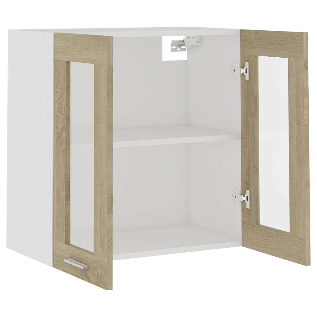 Hanging Glass Cabinet "Lyon" 40x31x60 cm Sonoma Oak 1x hanging glass cabinet (2 doors) 60 cm wide 60 cm high