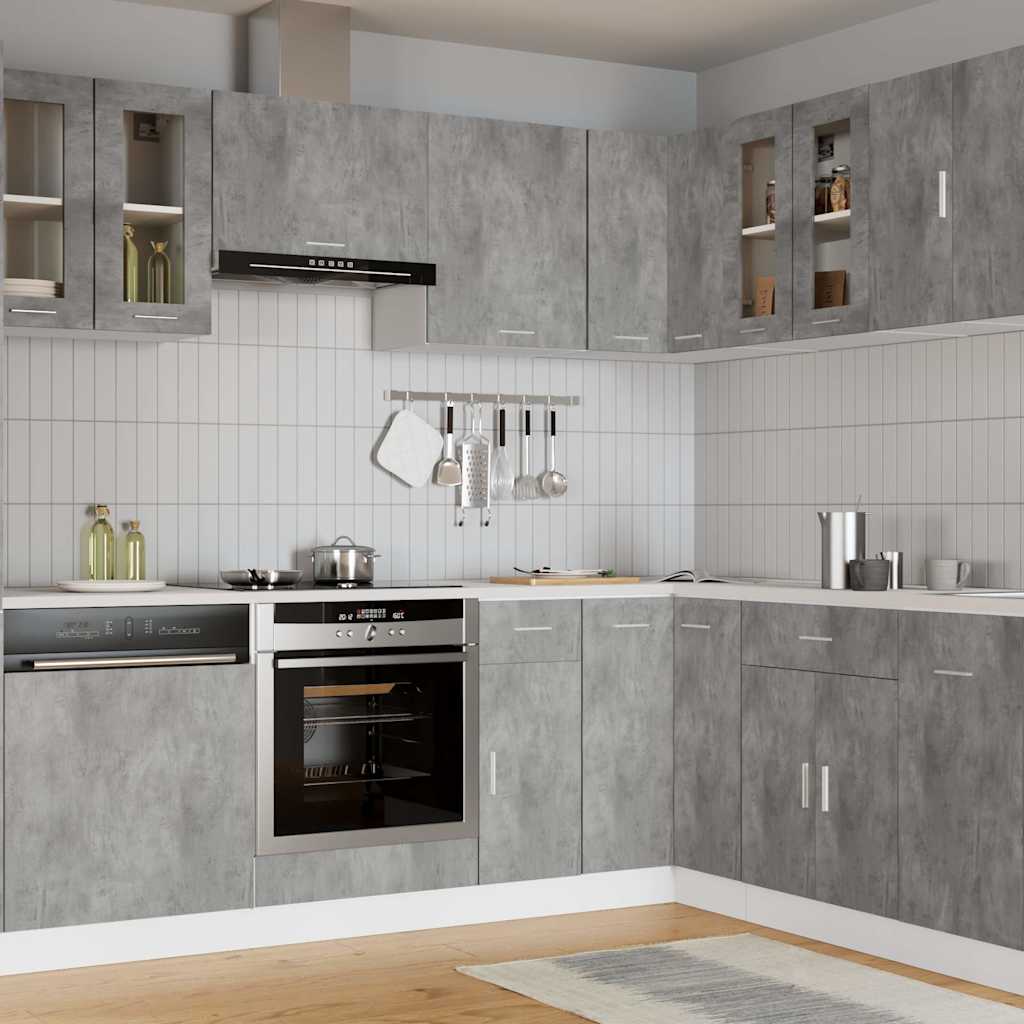 Hanging Cabinet 20 x 29.5 x 100 cm Concrete Grey 1x hanging glass cabinet (2 doors) 60 cm wide 60 cm high