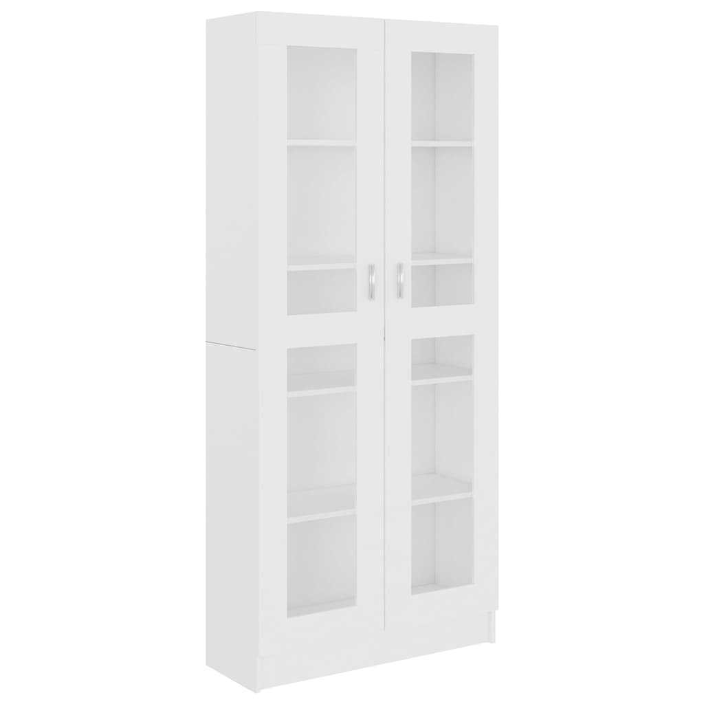 Vitrine Cabinet 82.5x30.5x185 cm Engineered Wood White
