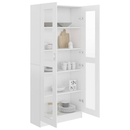 Vitrine Cabinet 82.5x30.5x185 cm Engineered Wood White