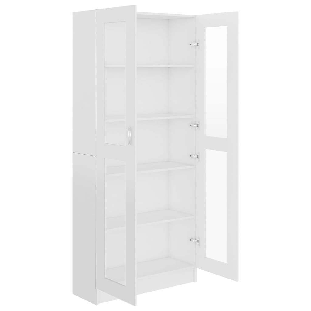 Vitrine Cabinet 82.5x30.5x185 cm Engineered Wood White