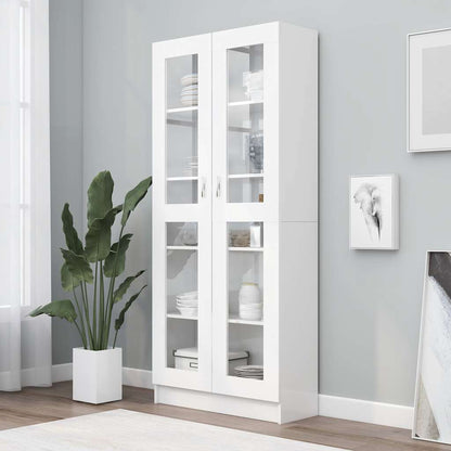 Vitrine Cabinet 82.5x30.5x185 cm Engineered Wood White
