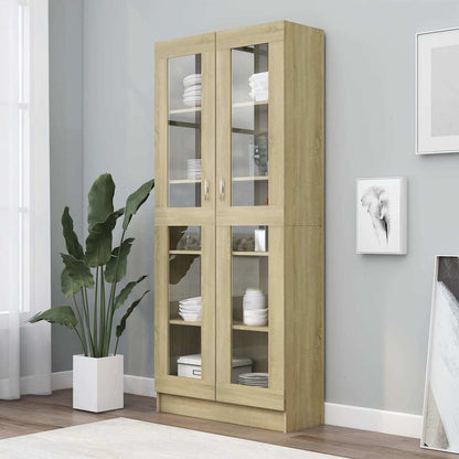 Vitrine Cabinet 82.5x30.5x185 cm Engineered Wood Sonoma oak