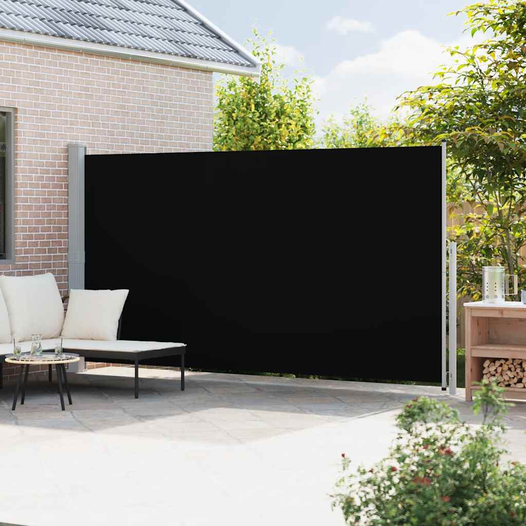 Patio Retractable Side Awning 200x514 cm Drop 500 cm Black