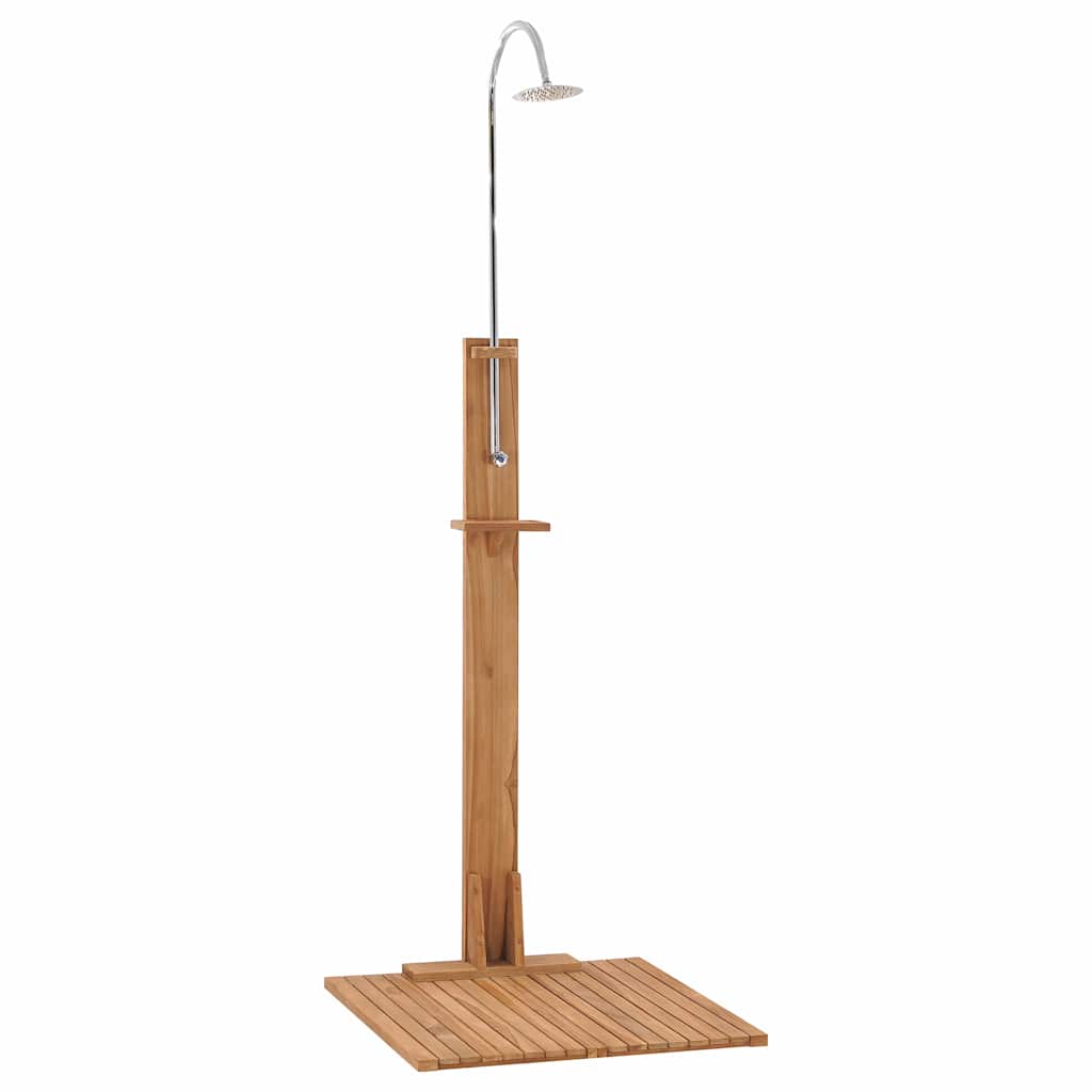 vidaXL Garden Shower 75x75x210 cm Solid Teak Wood 3