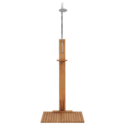 vidaXL Garden Shower 75x75x210 cm Solid Teak Wood 5