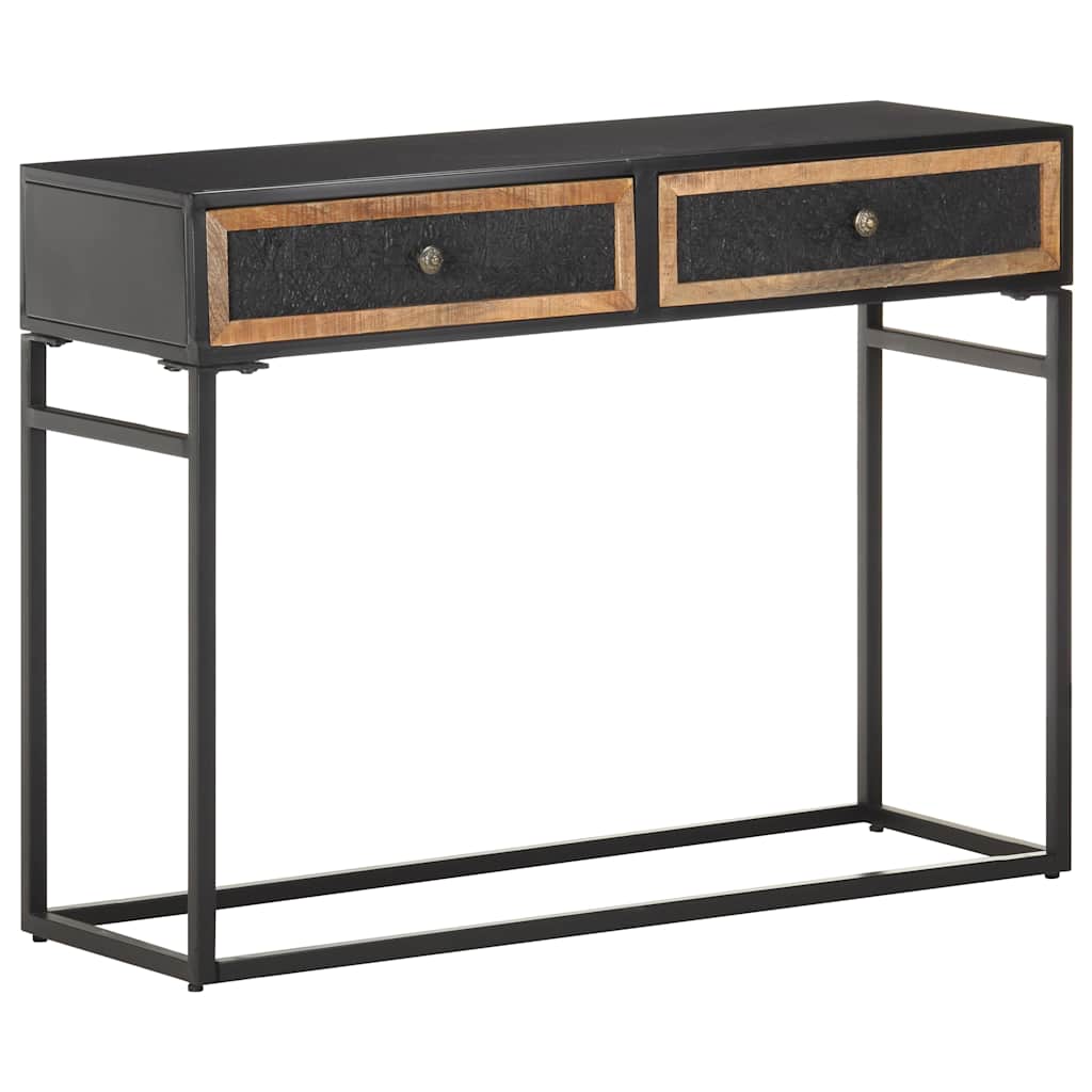 vidaXL Console Table | Black, Brown | Solid Mango Wood, Iron, MDF | Medium 1