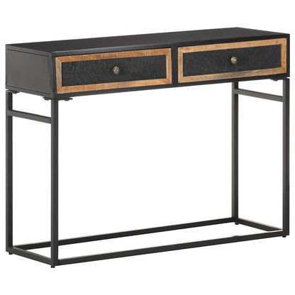 vidaXL Console Table | Black, Brown | Solid Mango Wood, Iron, MDF | Medium 1