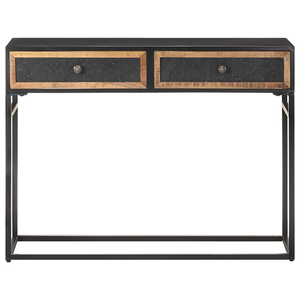 vidaXL Console Table | Black, Brown | Solid Mango Wood, Iron, MDF | Medium 2