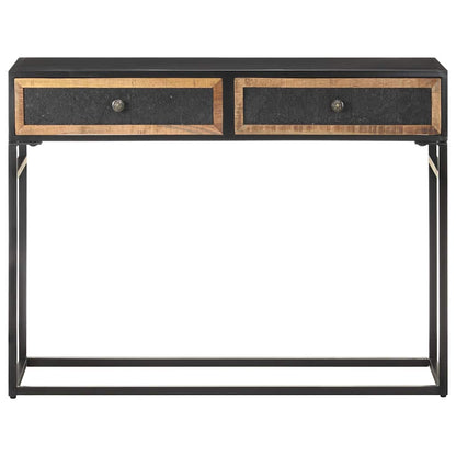 vidaXL Console Table | Black, Brown | Solid Mango Wood, Iron, MDF | Medium 2